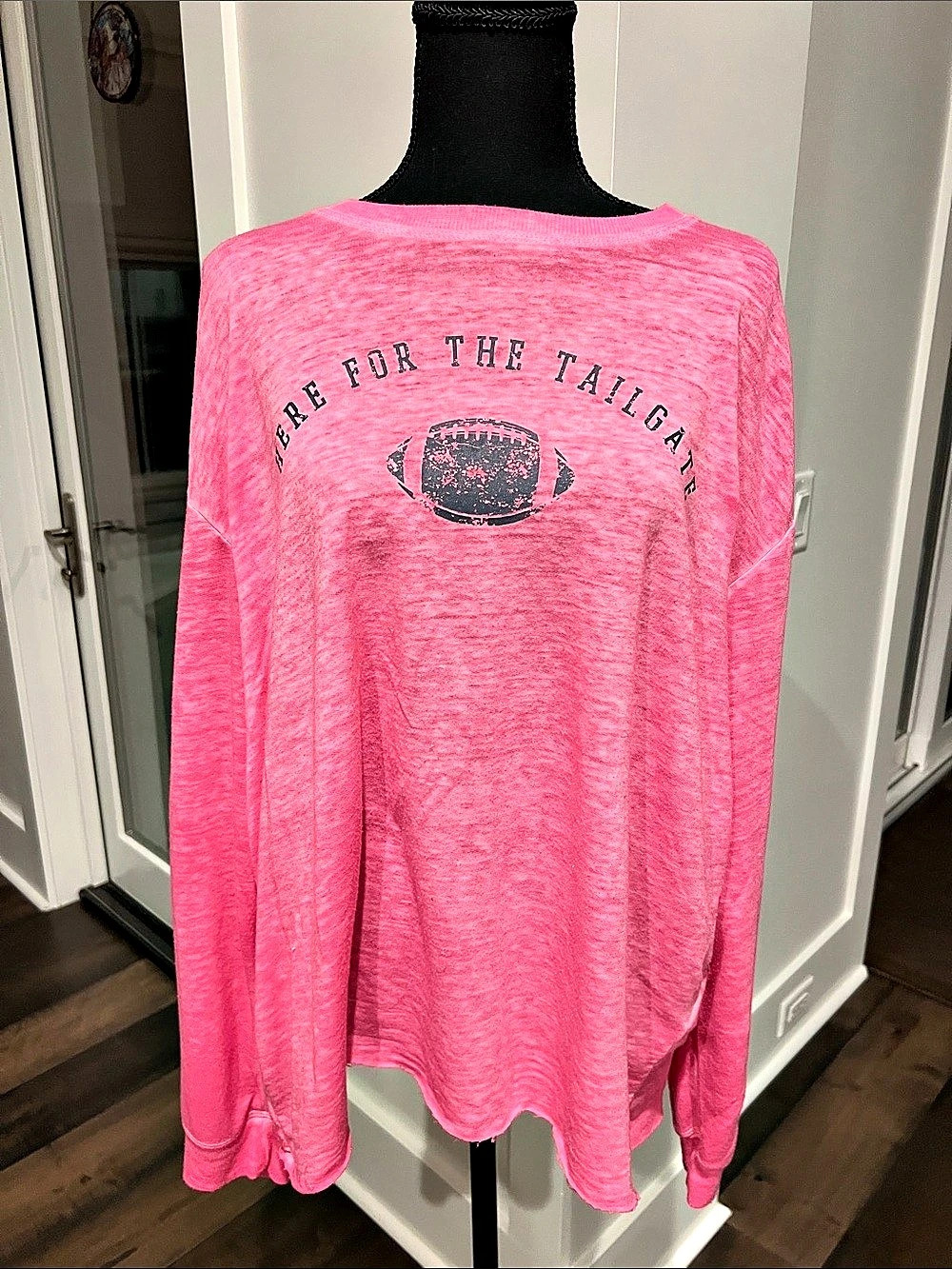 C&C California Here For The Tailgate Long Sleeve T-Shirt Pink Large